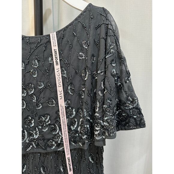 Mac Duggal Embellished Cape Sleeve Column Dress #5939 Plus Size 14W NWT - Picture 5 of 16